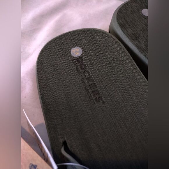 Dockers Hunter Green Brushed Eva Flip Flops Mens Size XL 12-13 - Picture 3 of 9